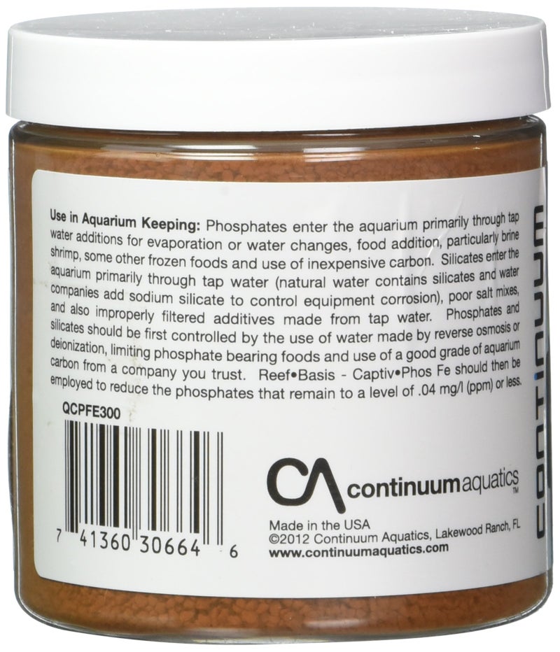 Continuum Aquatics Reef-Basis Captiv Phos Fe - Highly efficient ferric Oxide Filtration Media for Safe and Effective Phosphate Removal in Marine, Reef and Freshwater Aquaria 300-g - Image 2